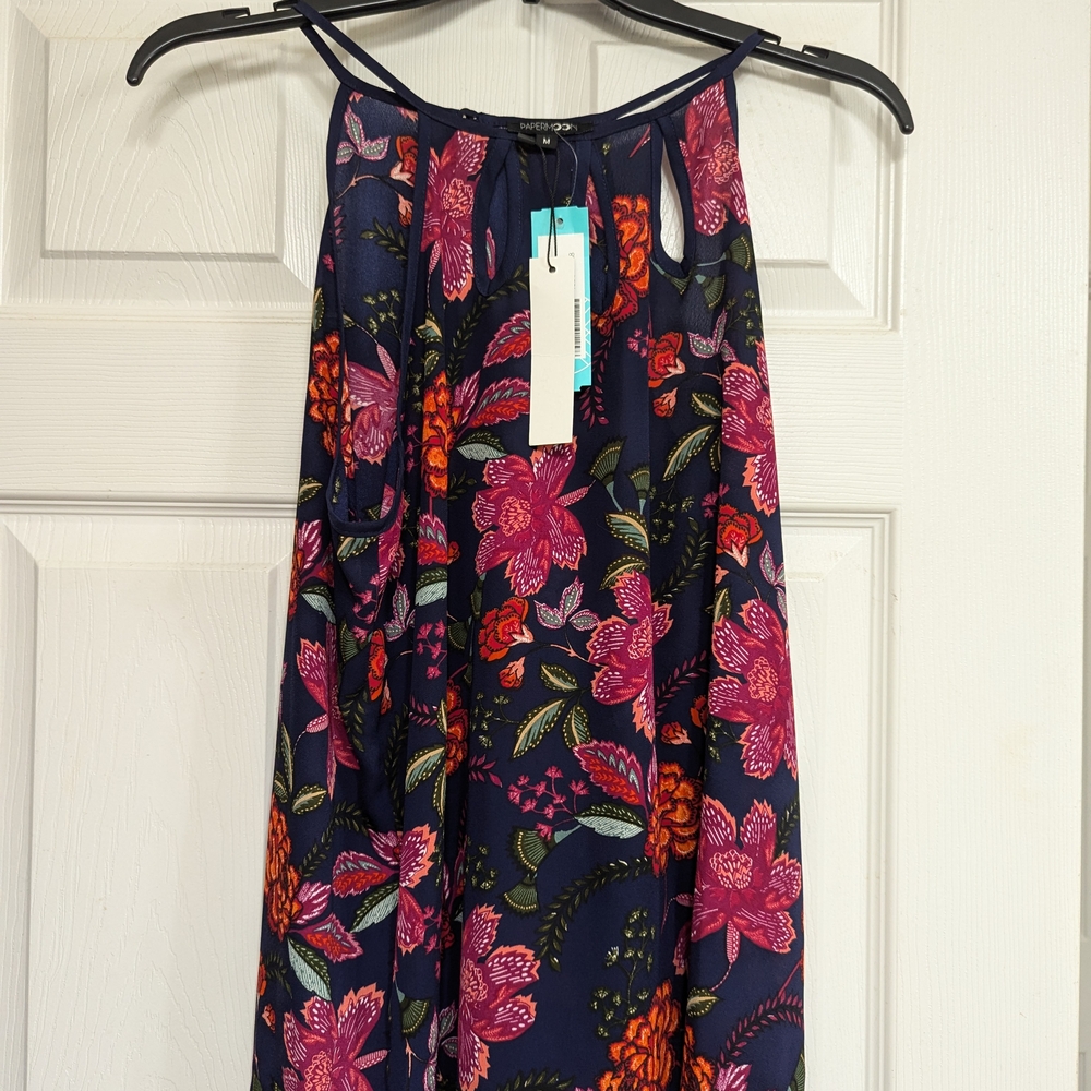 NWT PAPERMOON top tank size M blue pink Walita cutout STITCHFIX